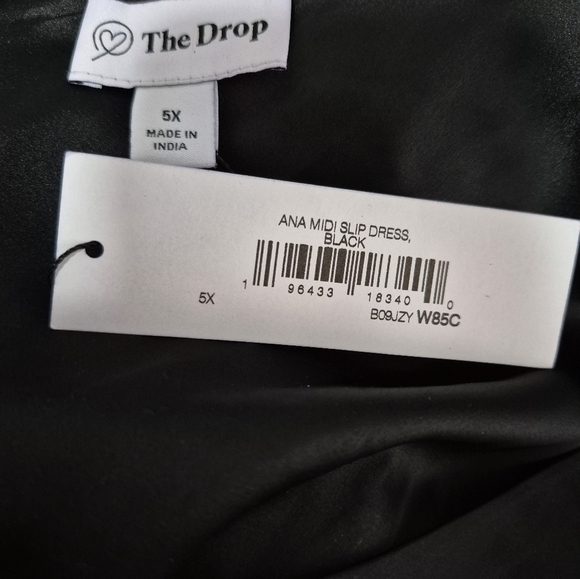 The Drop Black Plus Size Slip Dress 5X - Picture 4 of 8